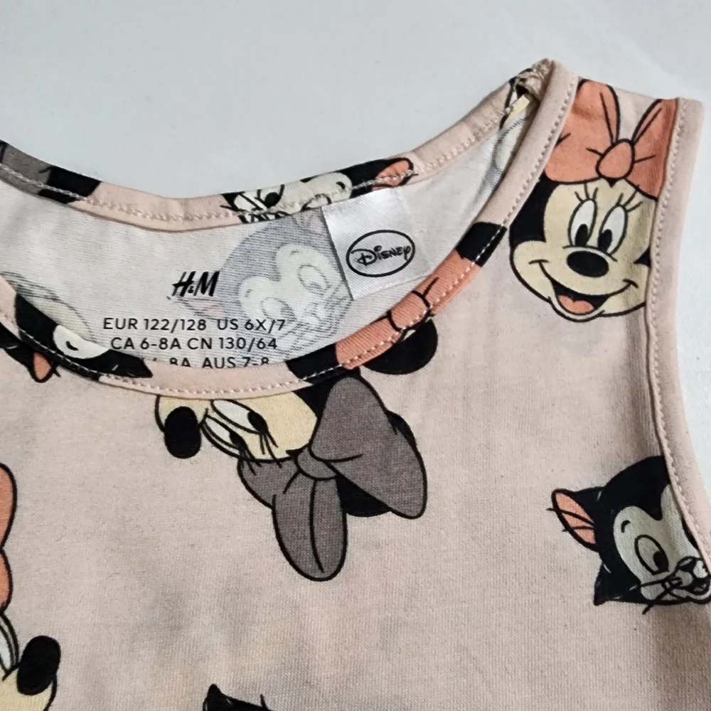 H&M Disney Girls Minnie Mouse & Figaro Printed Cotton Tank Top Dress Size 6x NEW
